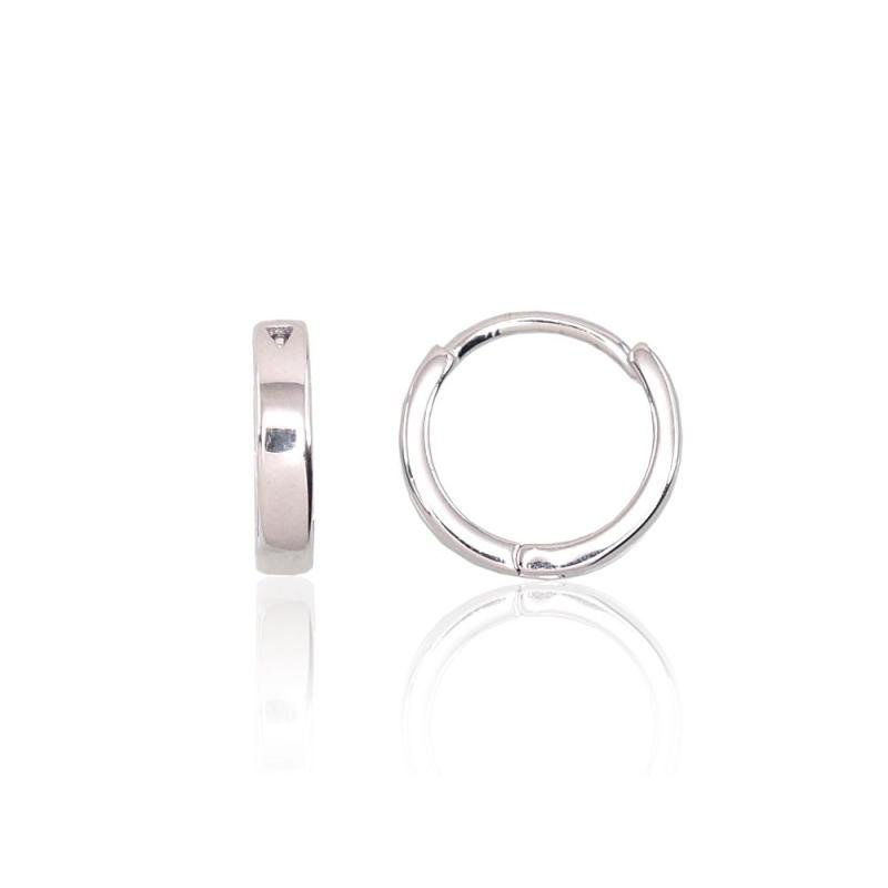 Silver hoop earrings, Silver 925°, Rhodium (Plating)