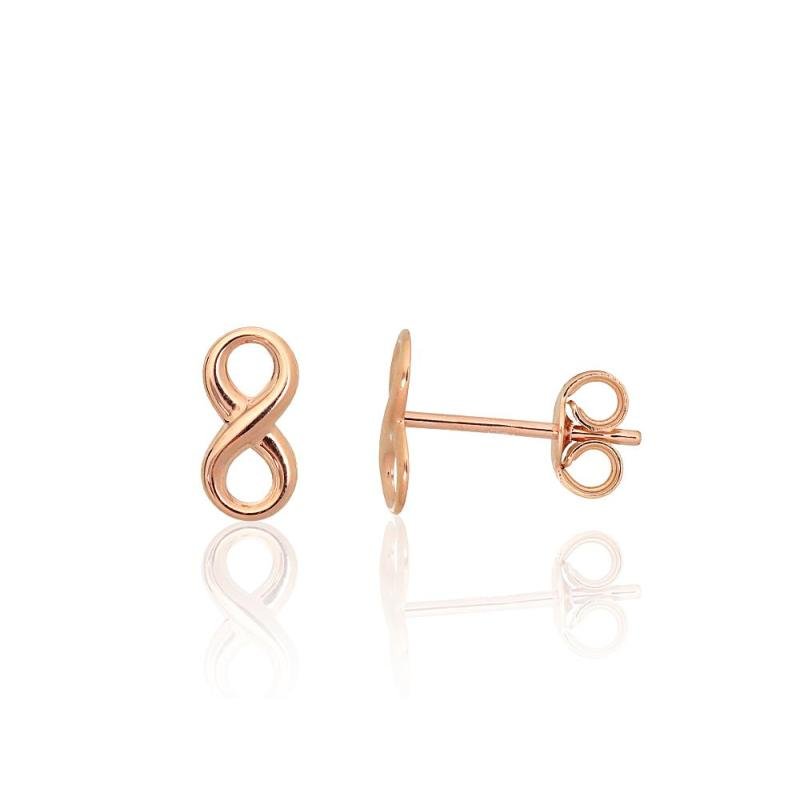 Gold classic studs earrings, Red Gold 585°
