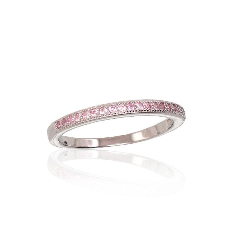 Silver ring, Silver 925°, Rhodium (Plating), Zirkons