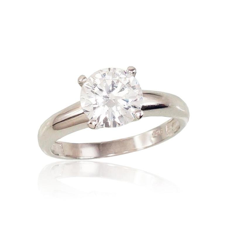 Silver ring, Silver 925°, Rhodium (Plating), Zirkons