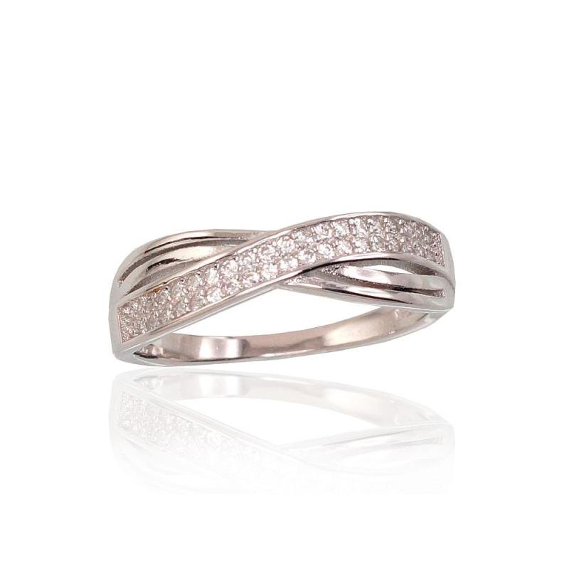 Silver ring, Silver 925°, Rhodium (Plating), Zirkons