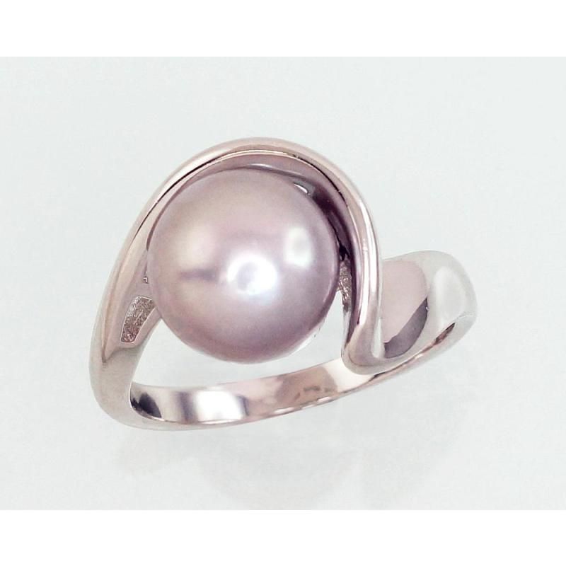 Silver ring, Silver 925°, Rhodium (Plating), Fresh-water Pearl
