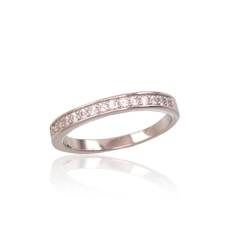Silver ring, Silver 925°, Rhodium (Plating), Zirkons