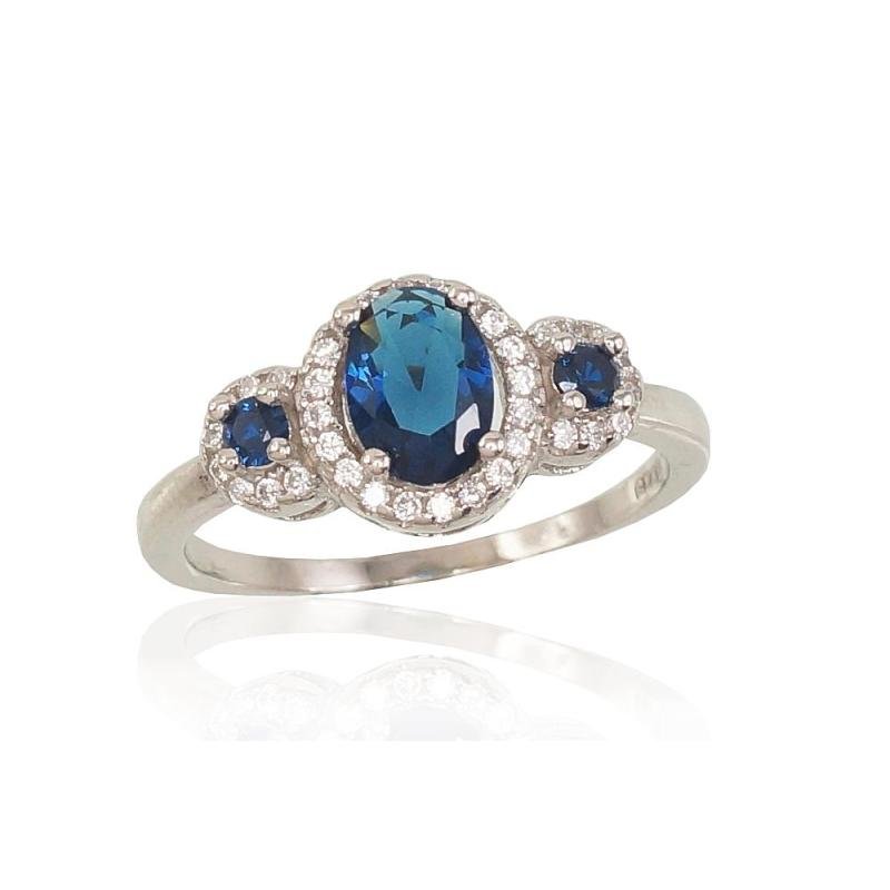 Silver ring, Silver 925°, Rhodium (Plating), Zirkons