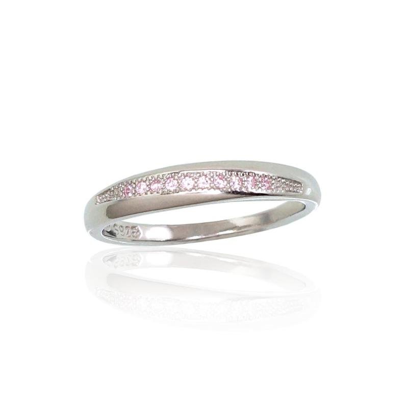 Silver ring, Silver 925°, Rhodium (Plating), Zirkons