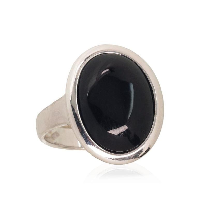 Silver ring, Silver 925°, Rhodium (Plating), Onix