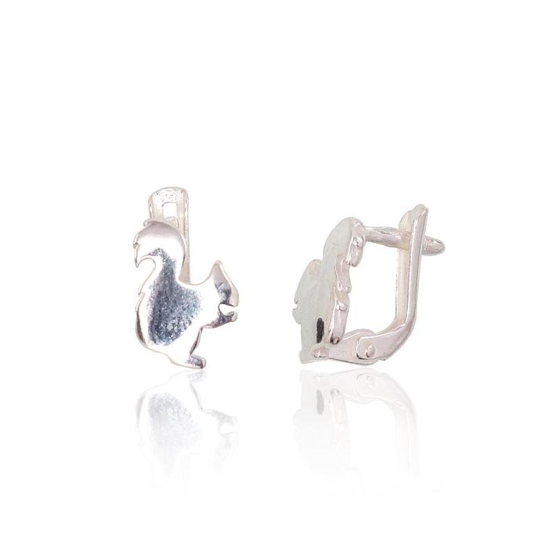 Silver earrings with 'english' lock, Silver 925°