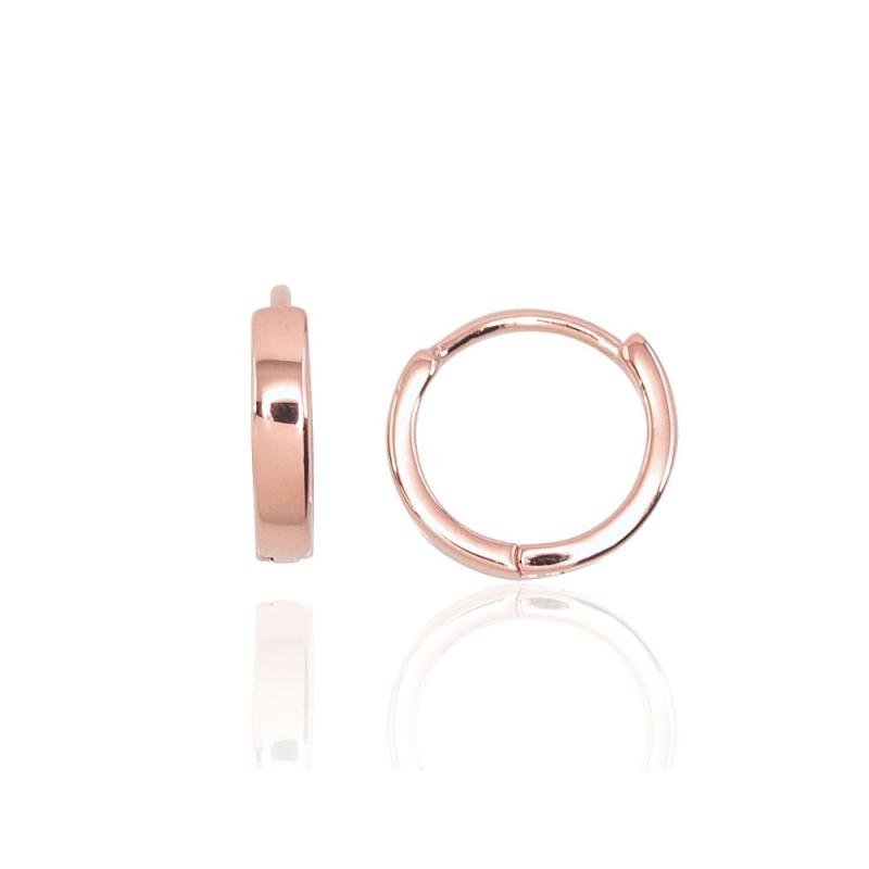 Silver hoop earrings, Silver 925°, red gold (Plating)