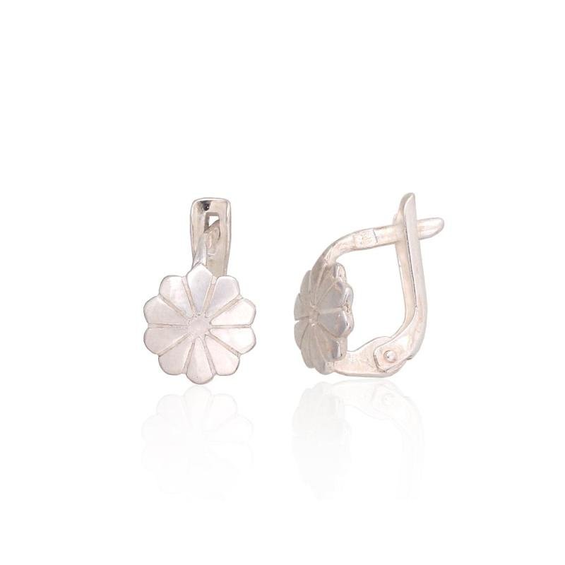 Silver earrings with 'english' lock, Silver 925°
