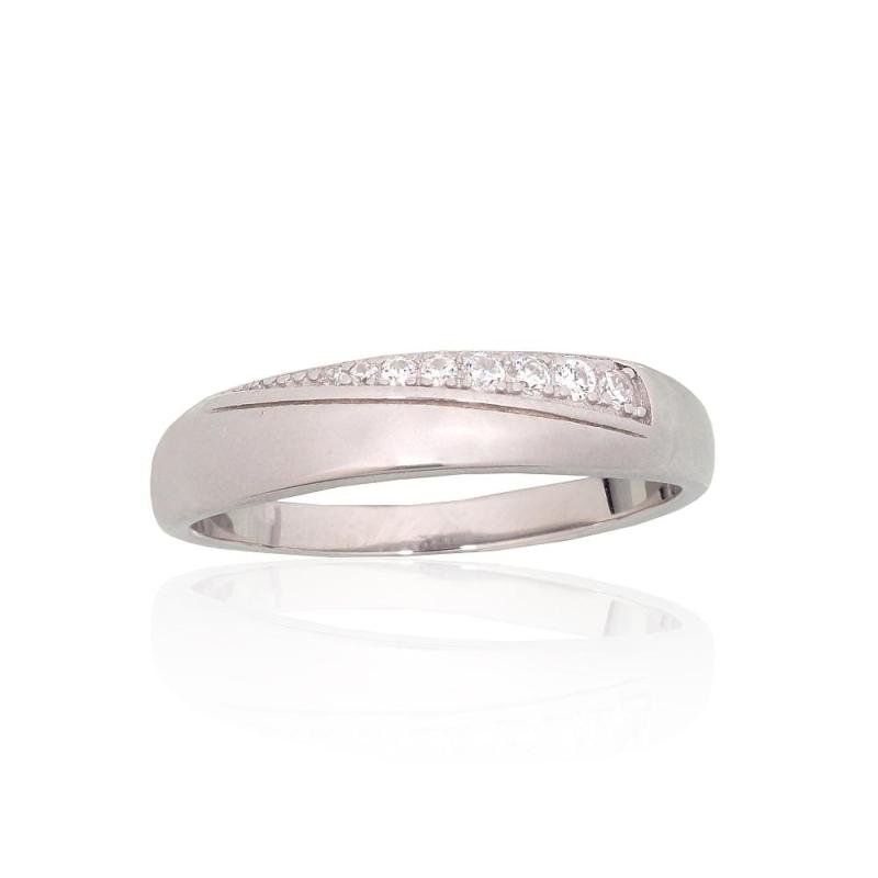 Silver ring, Silver 925°, Rhodium (Plating), Zirkons