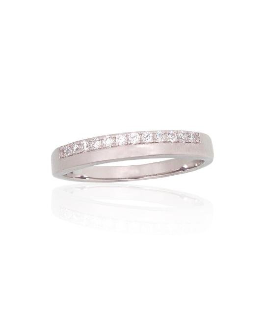 Silver ring, Silver 925°, Rhodium (Plating), Zirkons