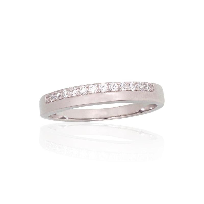 Silver ring, Silver 925°, Rhodium (Plating), Zirkons
