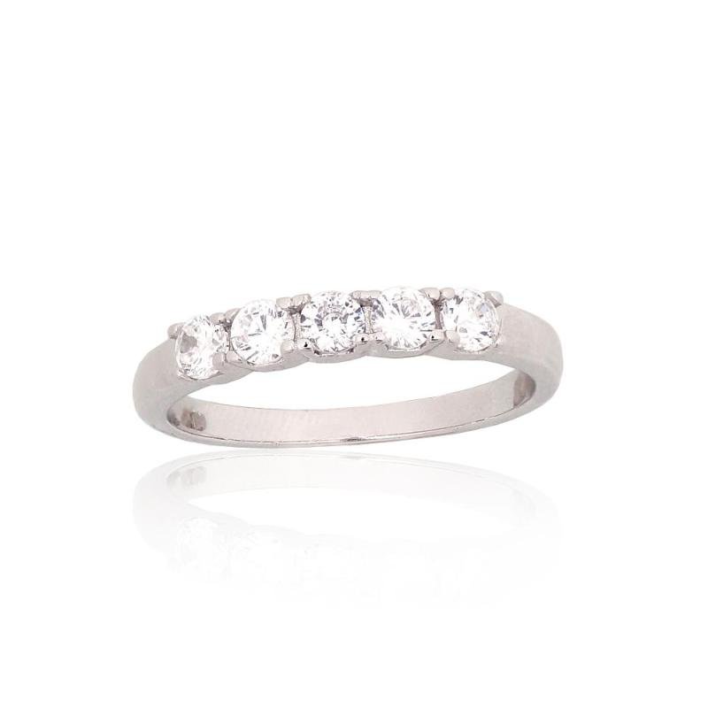 Silver ring, Silver 925°, Rhodium (Plating), Zirkons