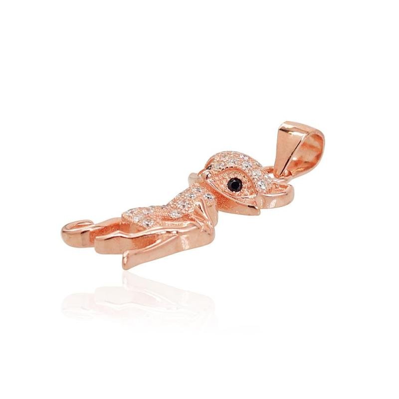 Silver pendant, Silver 925°, red gold (Plating), Zirkons