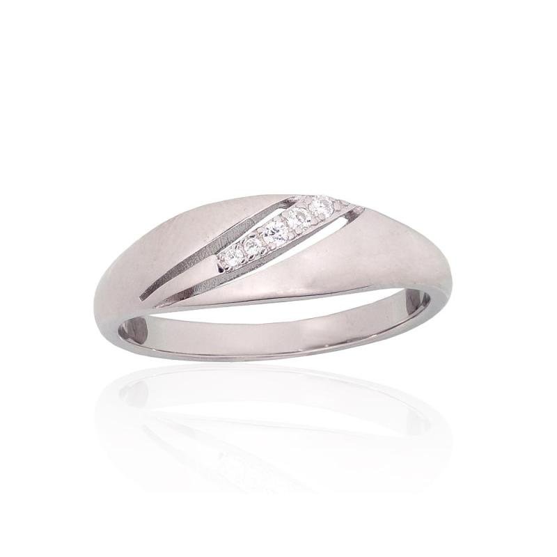 Silver ring, Silver 925°, Rhodium (Plating), Zirkons