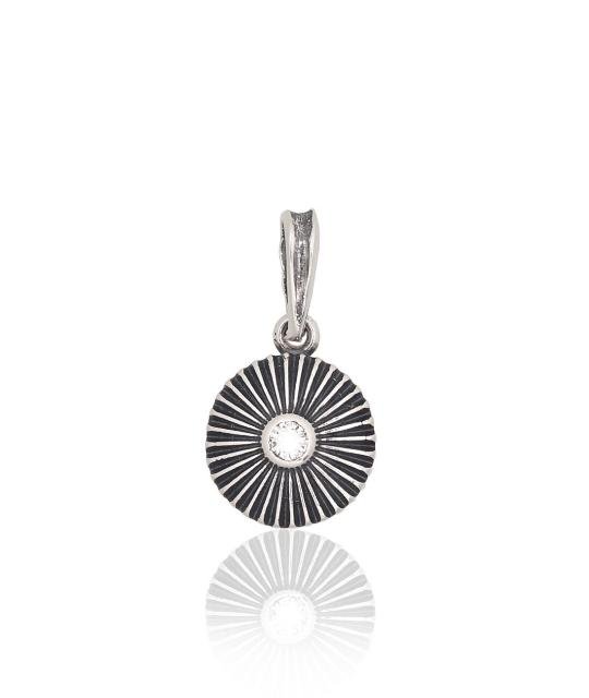 Silver pendant, Silver 925°, oxide (Plating), Zirkons