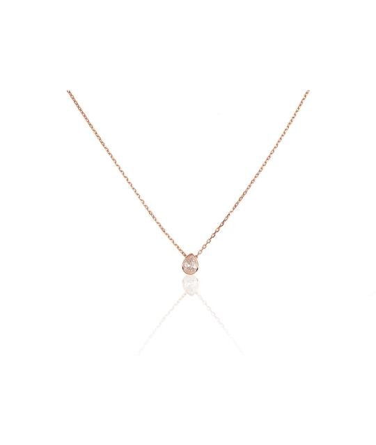 Серебряное колье, Серебро 925°, красное золото (покрытие), Цирконы
