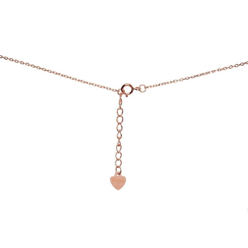 Silver necklace, Silver 925°, red gold (Plating), Zirkons
