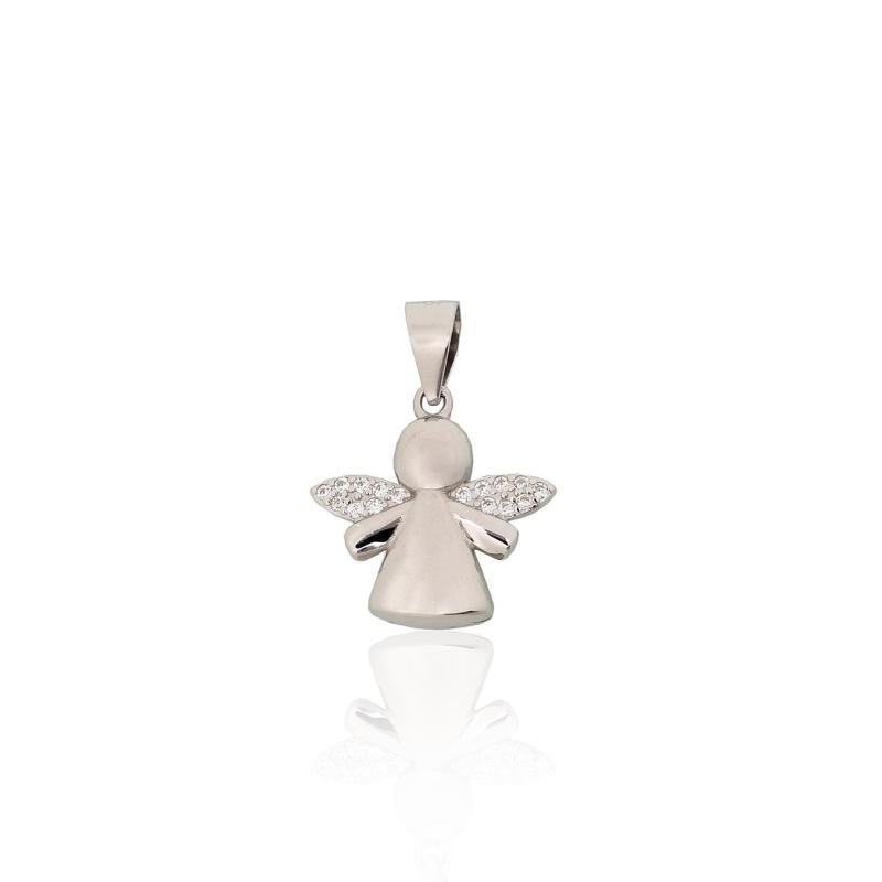 Silver pendant, Silver 925°, Rhodium (Plating), Zirkons