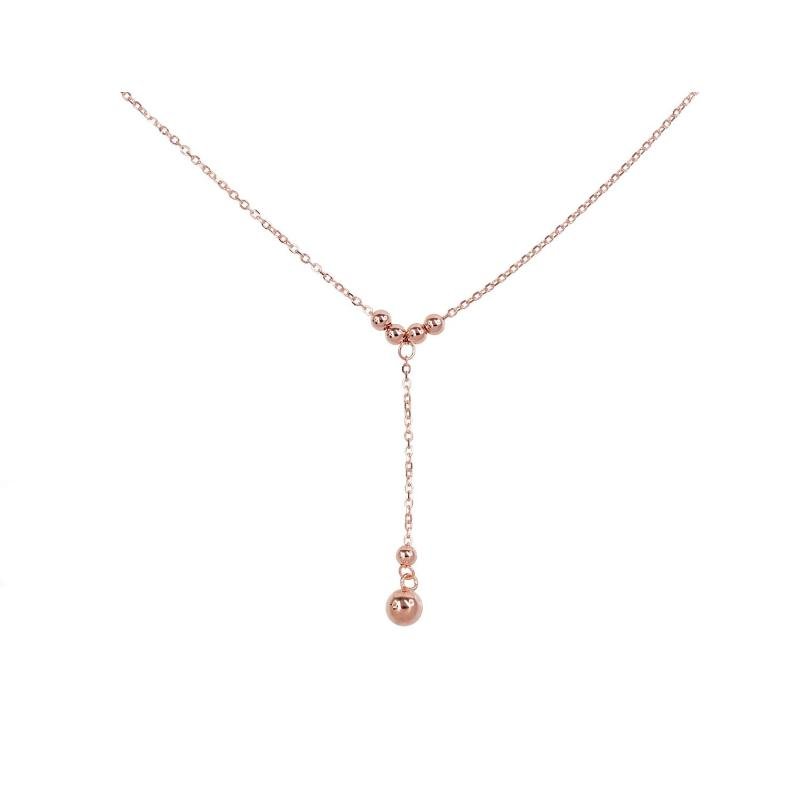 Silver necklace, Silver 925°, red gold (Plating)