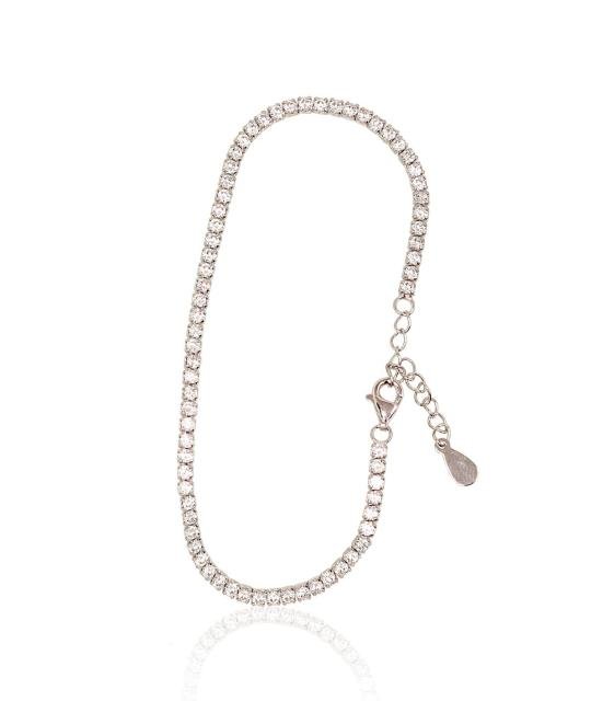 Silver bracelet, Silver 925°, Rhodium (Plating), Zirkons