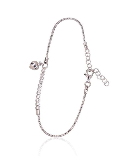 Silver bracelet, Silver 925°, Rhodium (Plating), Zirkons