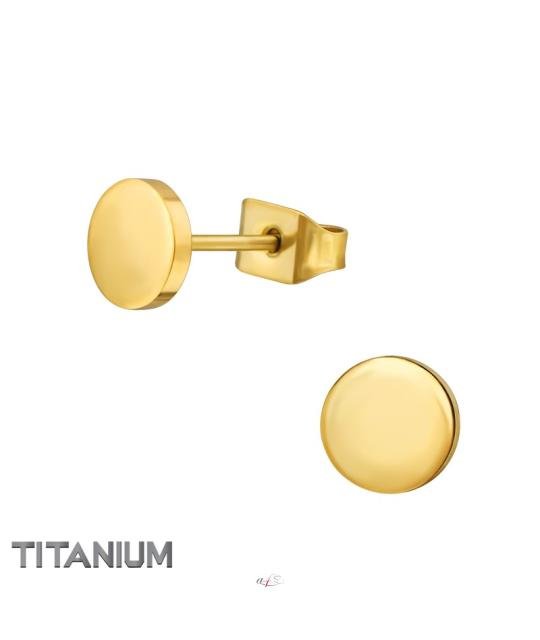Titanium ear studs, Round