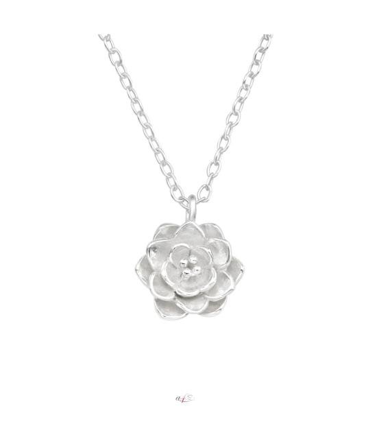 Silver necklace, Flower