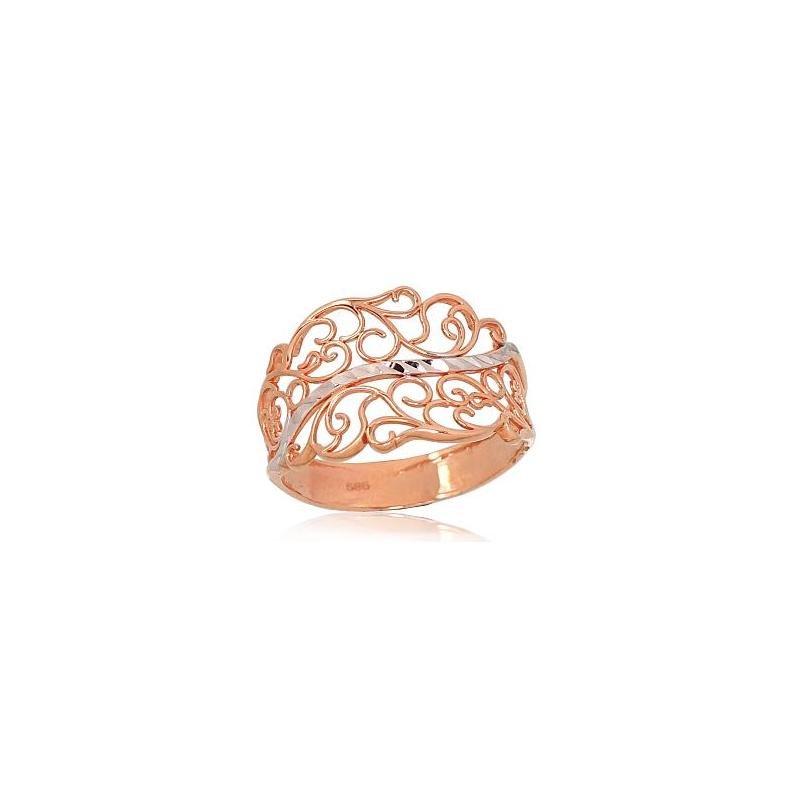 Gold ring, Red Gold 585°, Rhodium (Plating)