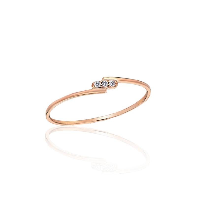 Gold ring, Red Gold 585°, Zirkons