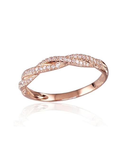 Gold ring, Red Gold 585°, Diamonds