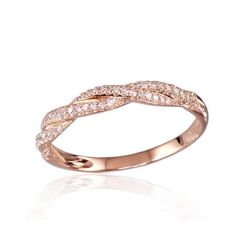 Gold ring, Red Gold 585°, Diamonds