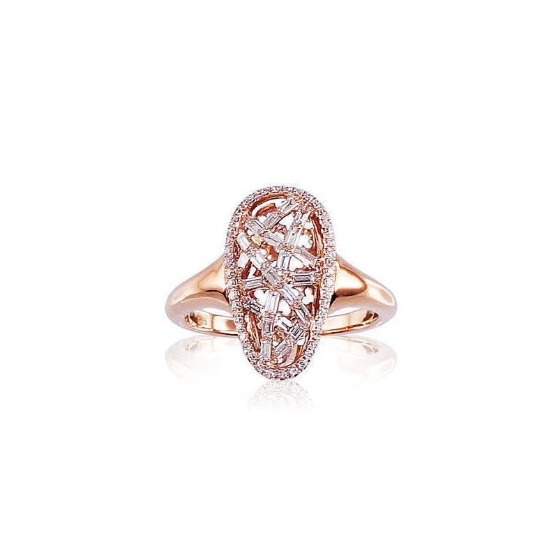 Gold ring, Red Gold 585°, Diamonds