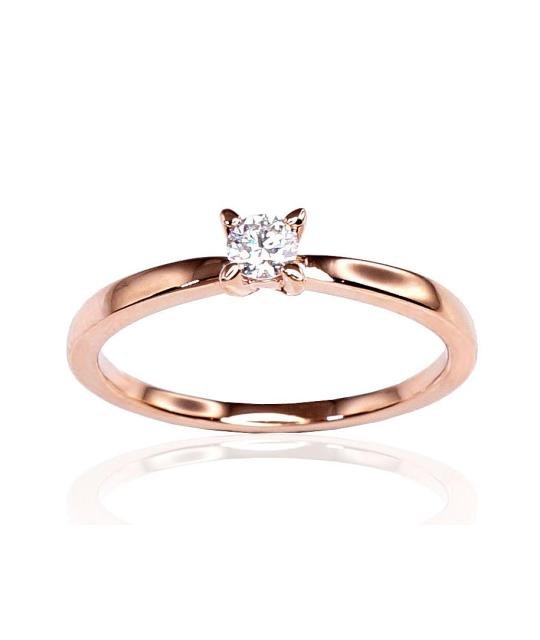 Gold ring, Red Gold 585°, Diamonds