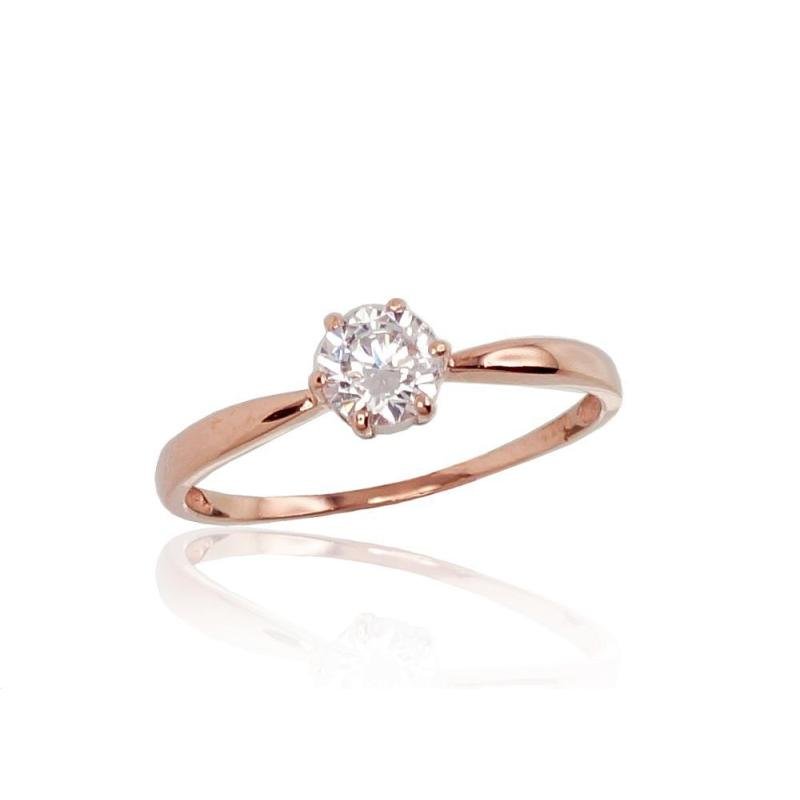 Gold ring, Red Gold 585°, Zirkons