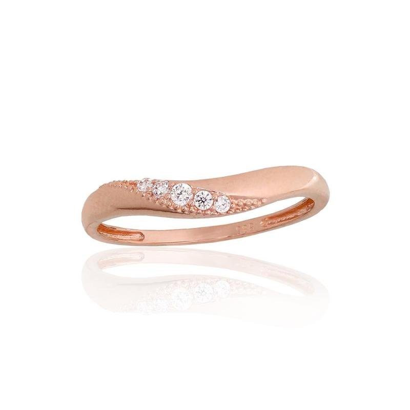Gold ring, Red Gold 585°, Zirkons