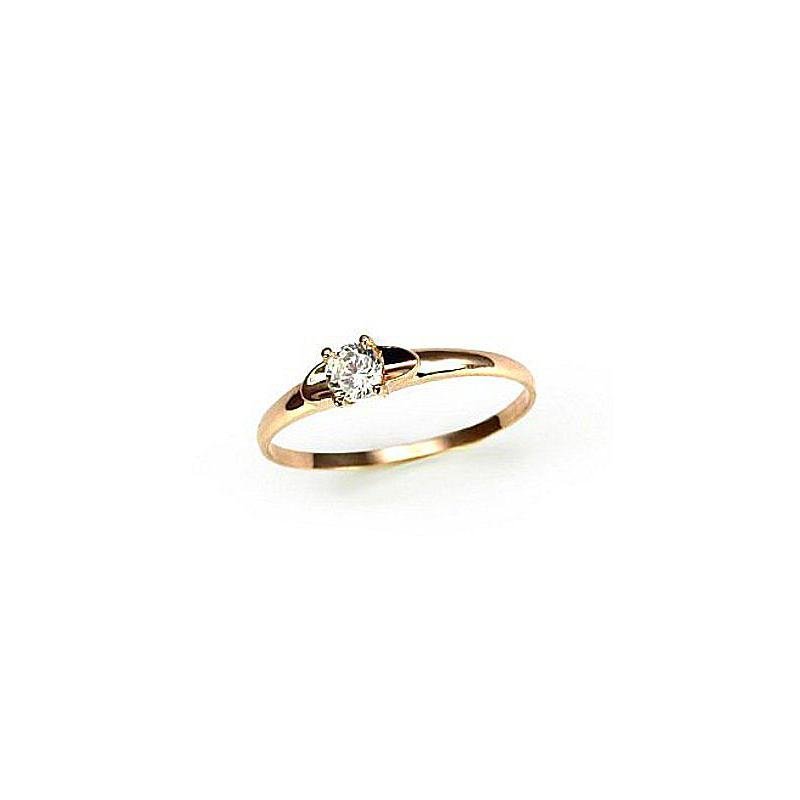Gold ring, Red Gold 585°, Zirkons