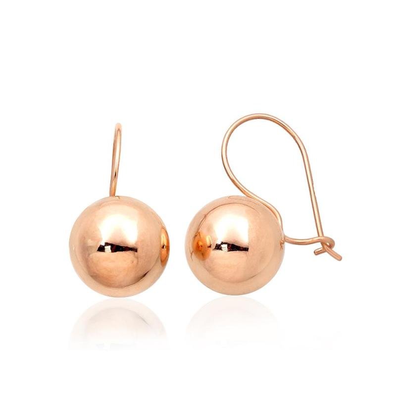 Gold hook earrings, Red Gold 585°