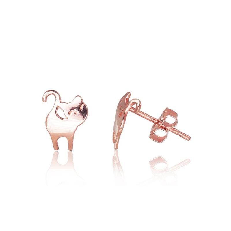 Gold classic studs earrings, Red Gold 585°