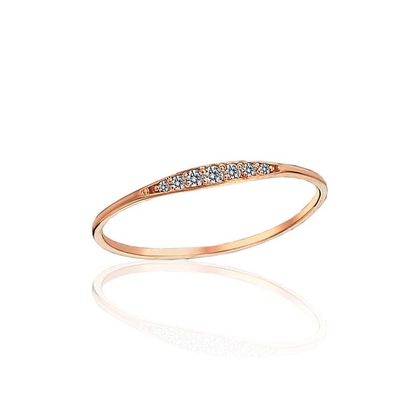 Gold ring, Red Gold 585°, Zirkons