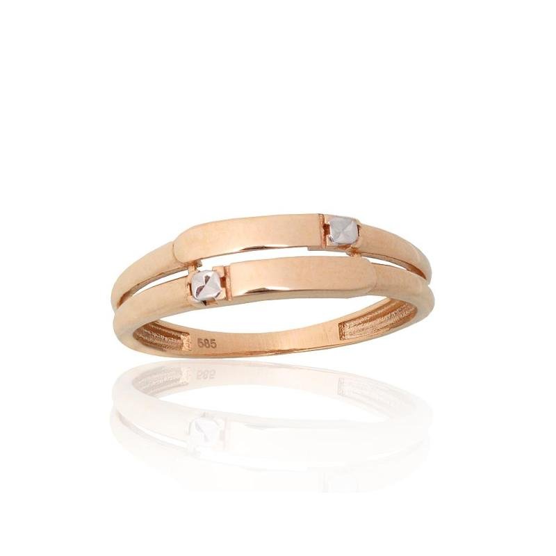 Gold ring, Red Gold 585°, Rhodium (Plating)