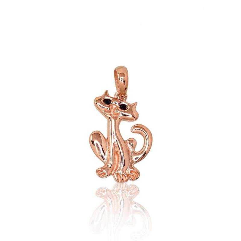 Gold pendant, Red Gold 585°, Zirkons
