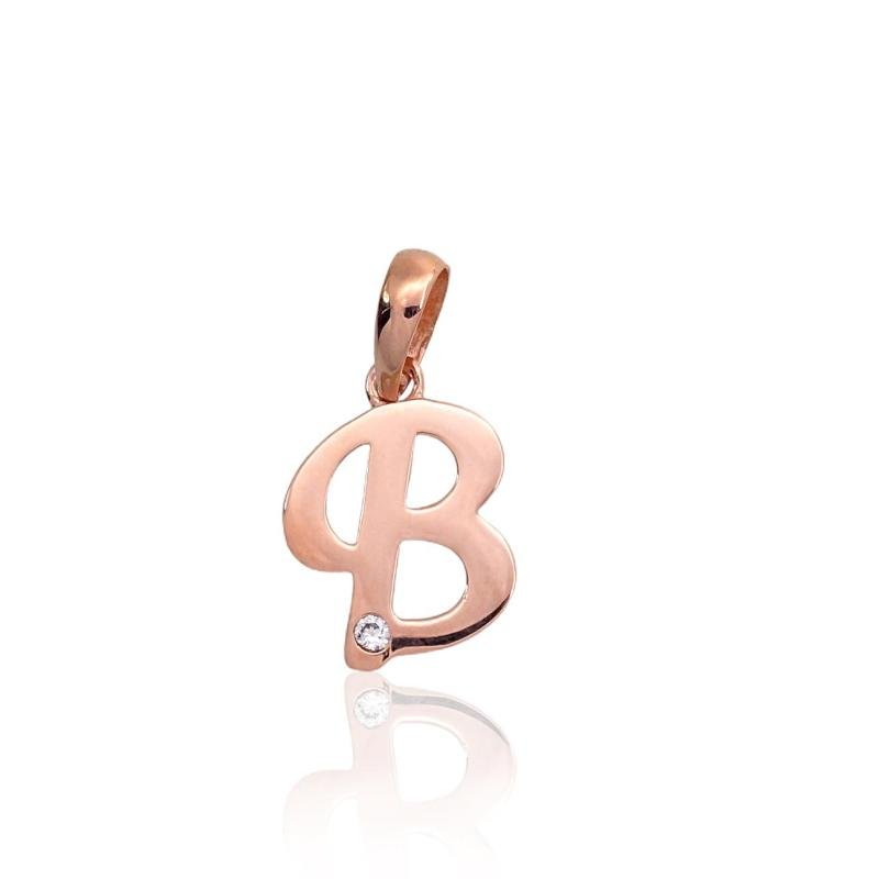 Gold pendant, Red Gold 585°, Zirkons