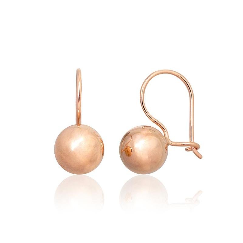 Gold hook earrings, Red Gold 585°