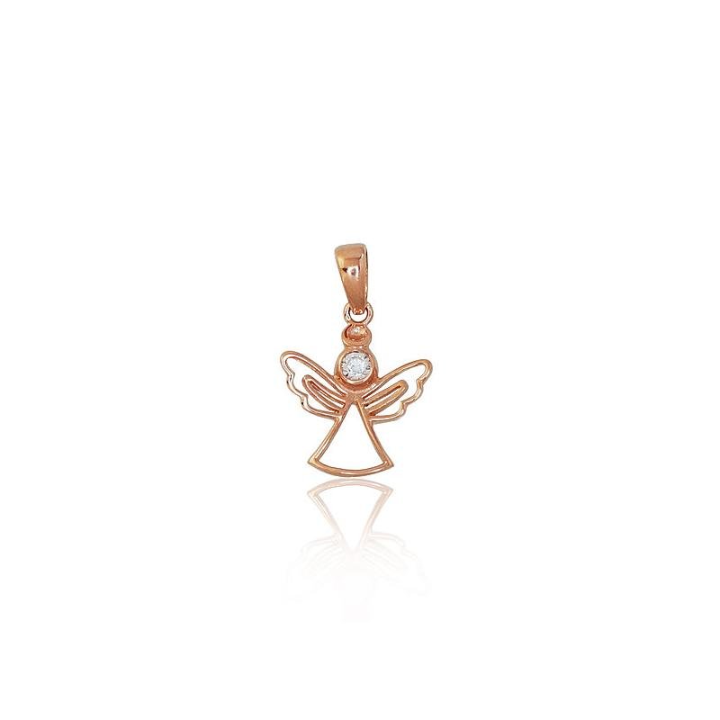 Gold pendant, Red Gold 585°, Zirkons