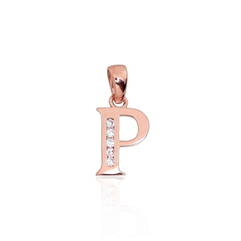 Gold pendant, Red Gold 585°, Zirkons