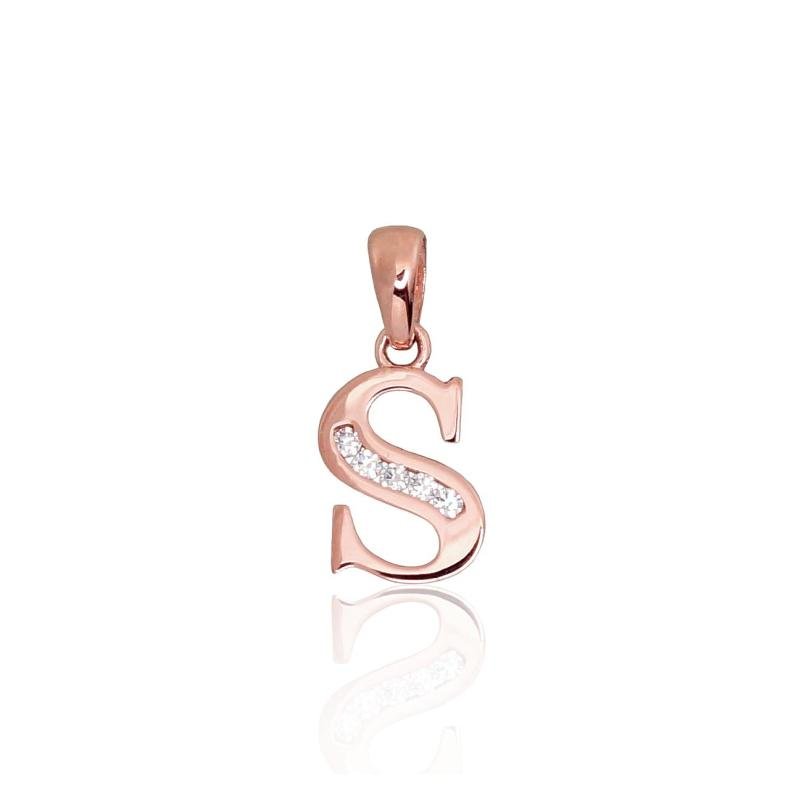 Gold pendant, Red Gold 585°, Zirkons