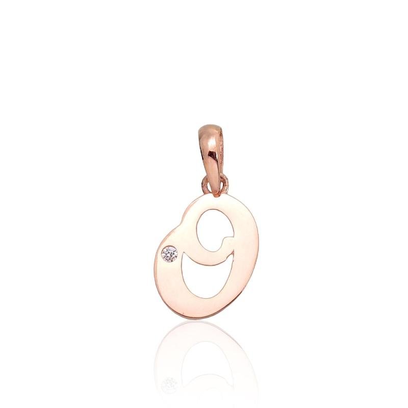 Gold pendant, Red Gold 585°, Zirkons