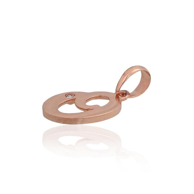 Gold pendant, Red Gold 585°, Zirkons