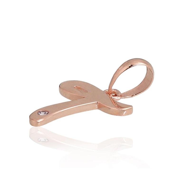 Gold pendant, Red Gold 585°, Zirkons